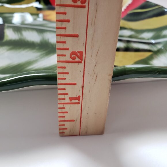 NWOT Ceramic Platter Plate Tray by Jay Import Painted Flower Large 18.5” X 13” - Picture 9 of 12